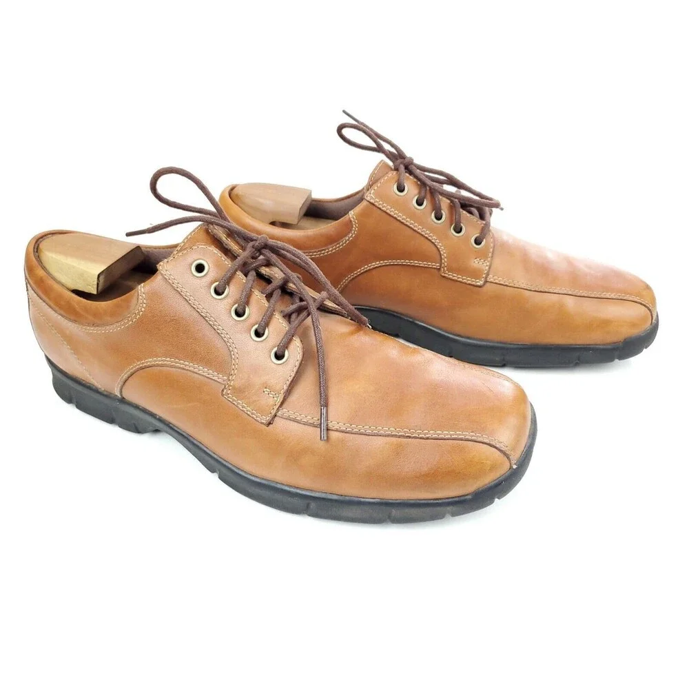 Cole Haan Mens Size 10 M Brown Lace Up Leather Oxfords NikeAir Sneakers